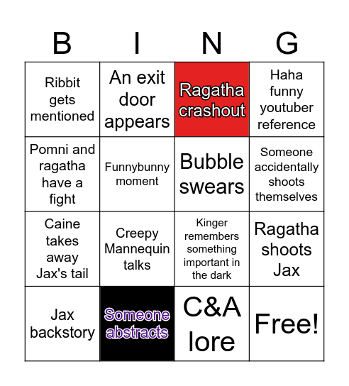 TADC EP 6 BINGO Card