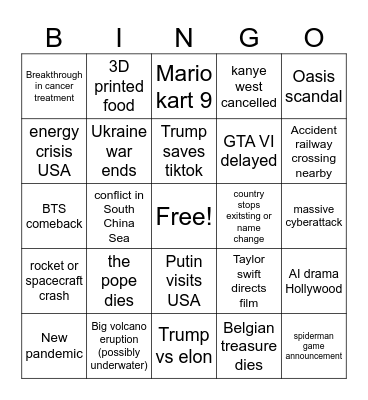 2025 Bingo - Quacko Bingo Card
