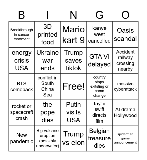 2025 Bingo - Quacko Bingo Card