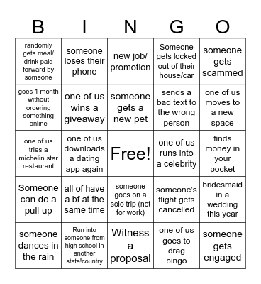 2025 Bingo Card