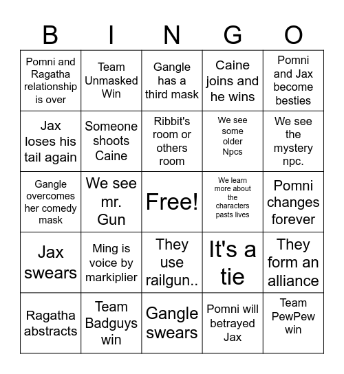 🔫Tadc ep 6 predictions Bingo Card