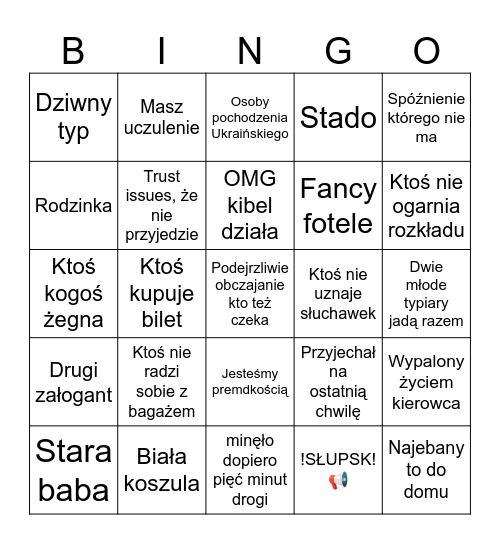 Flixbus Bingo Card