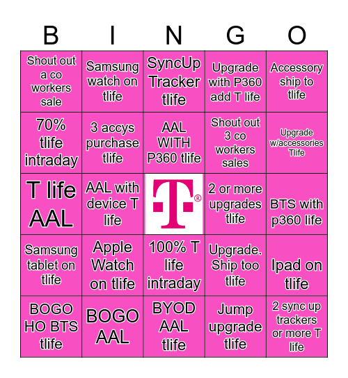T-Mobile Bingo Card