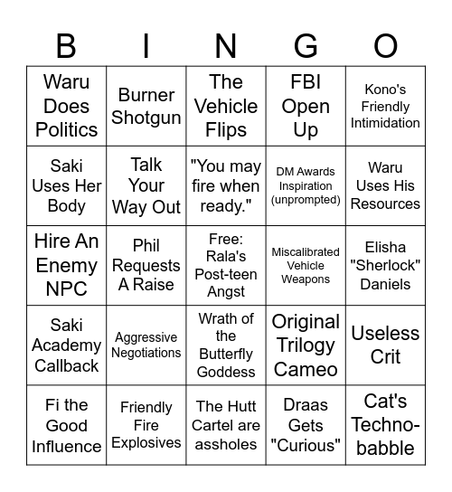 Bingos Asked Bingo Card
