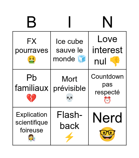 Guerre des mondes Bingo Card