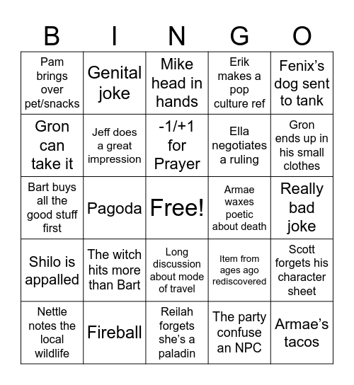 Menschenhauss Bingo Card