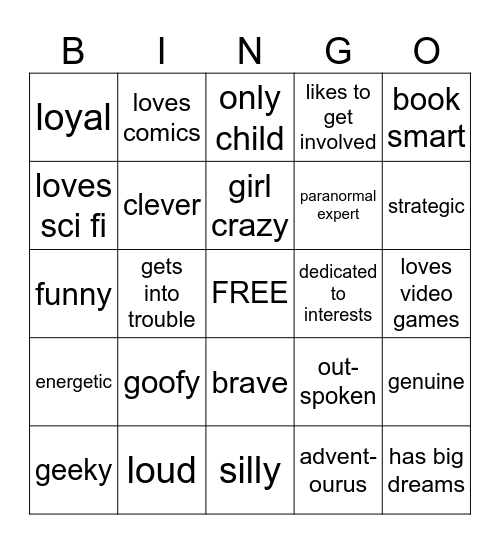 Benny Weir Bingo Card