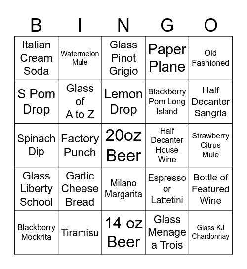 OSF Bingo Card