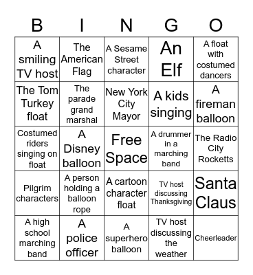 Thanksgiving Bingo Card