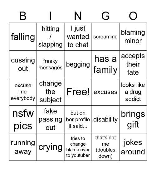 Preds Bingo Card