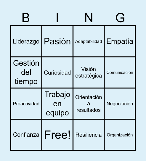 CARACTERISTICAS EMPRENDEDORAS Bingo Card