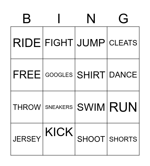YOU HAVE TO Bingo Card
