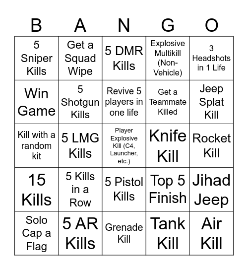 Para Battle Bingo Card