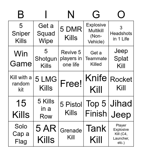 Para = TOASTED Bingo Card