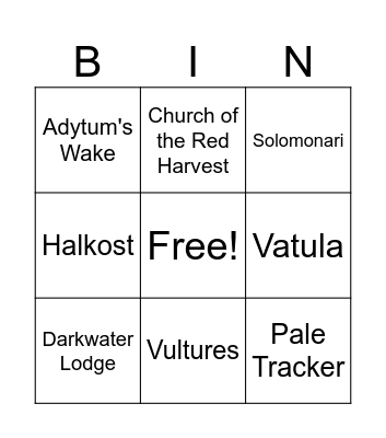 Sect bug bindgo! Bingo Card