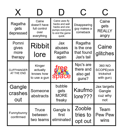 TADC 6 Bingo Card