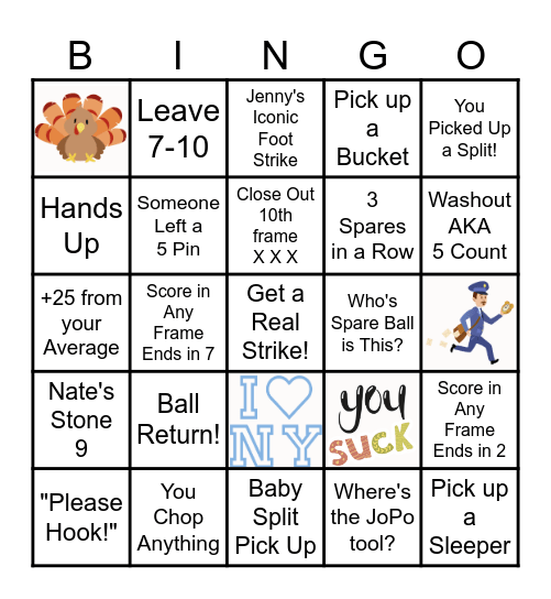 Bowling Bingo Card