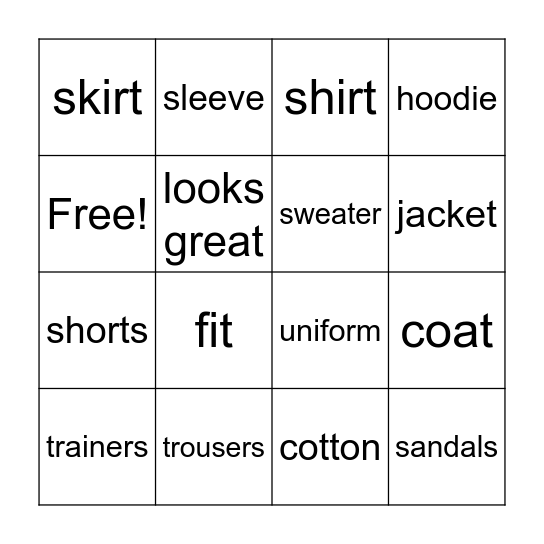 TB6 U2 Vocab Review Bingo Card