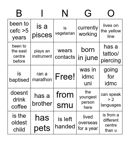 bingo Card