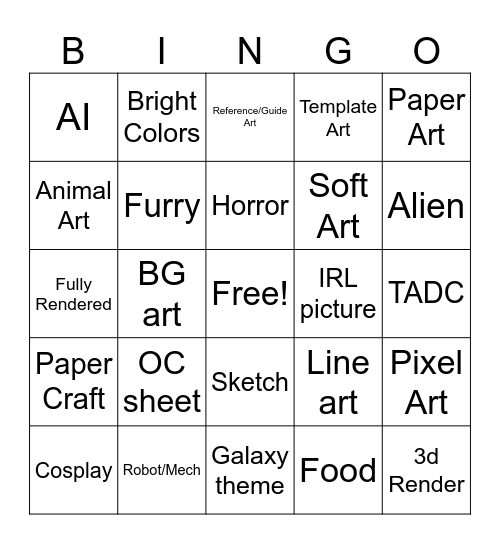 Pinterest FYP Bingo Card
