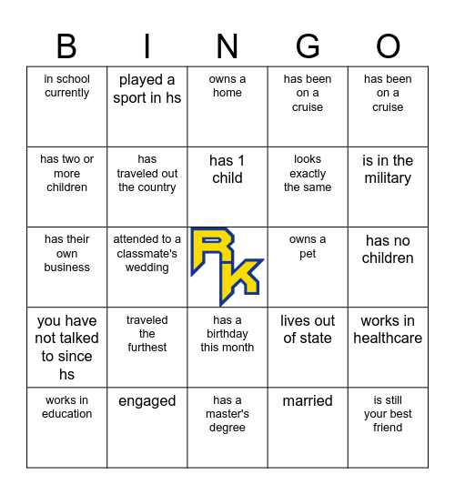 Find the Classmate Who Bingo Card