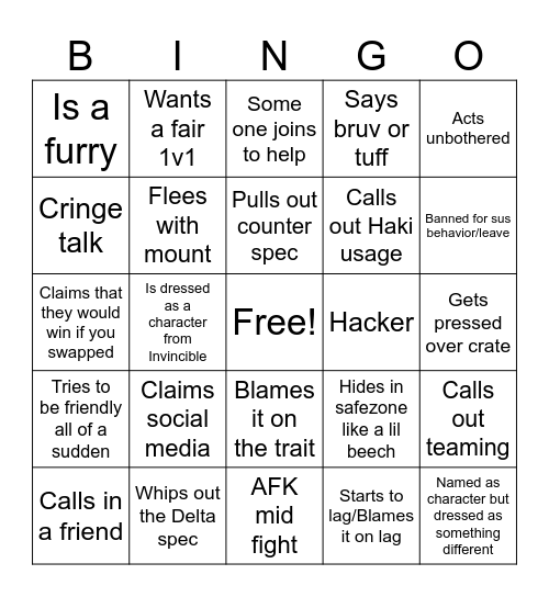 AUT Bingo Card Bingo Card