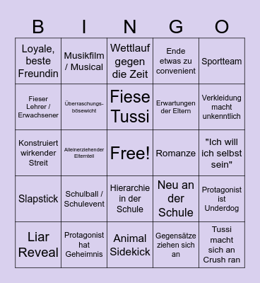 Disney Channel Bingo Card