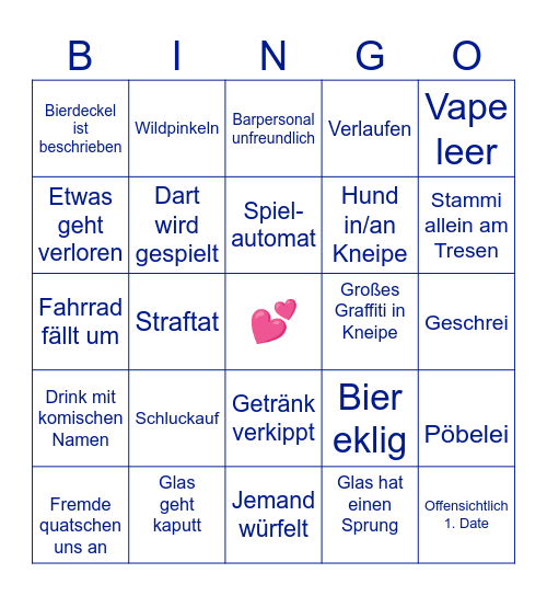 Kneipen Bingo Card