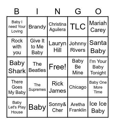 BABY Bingo Card