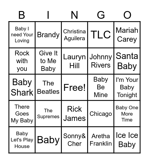 BABY Bingo Card