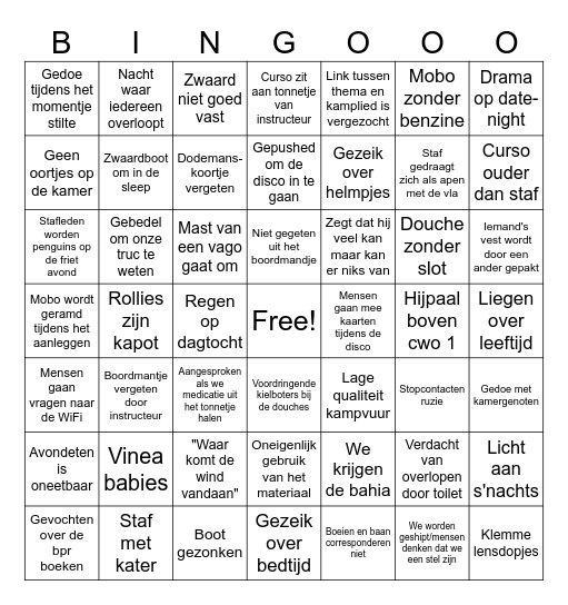 Zeilkamp bingo Card