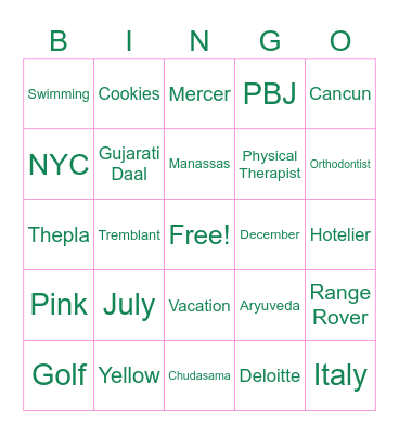 LDW in PDM Bingo Card