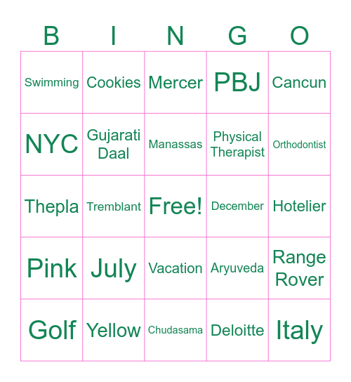 LDW in PDM Bingo Card