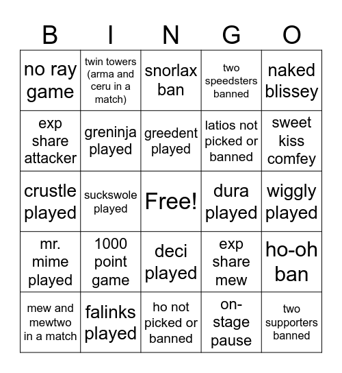 WORLDS BINGO Card