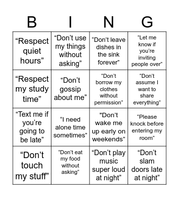 BOUNDARY BINGO Card