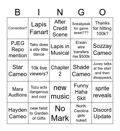 PJEG Devvlog Ch2 Bingo Card