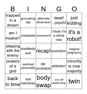 Standard Formulas Bingo Card