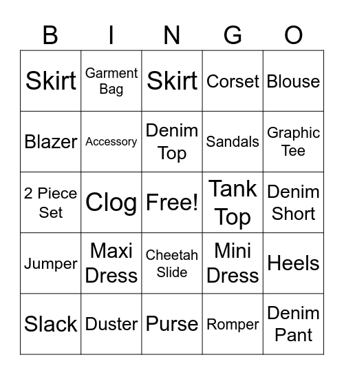 SALE BINGO Card