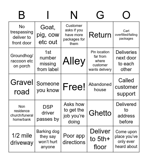 BEZOS Bingo Card