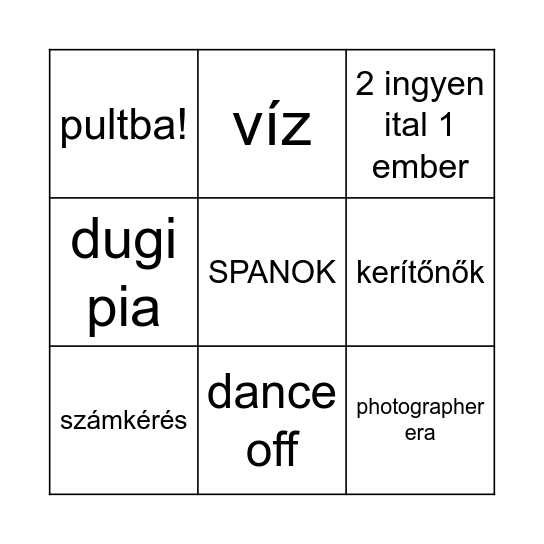 Csopaaaaaaak Bingo Card