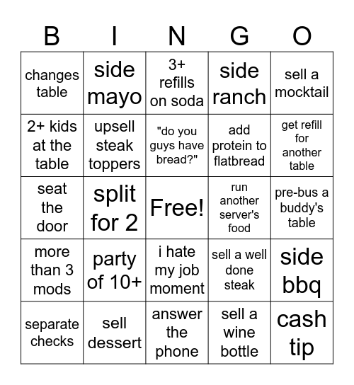 MTM Bingo Card