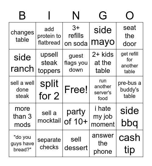 MTM Bingo Card