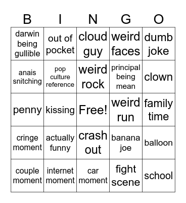gumball bingo Card