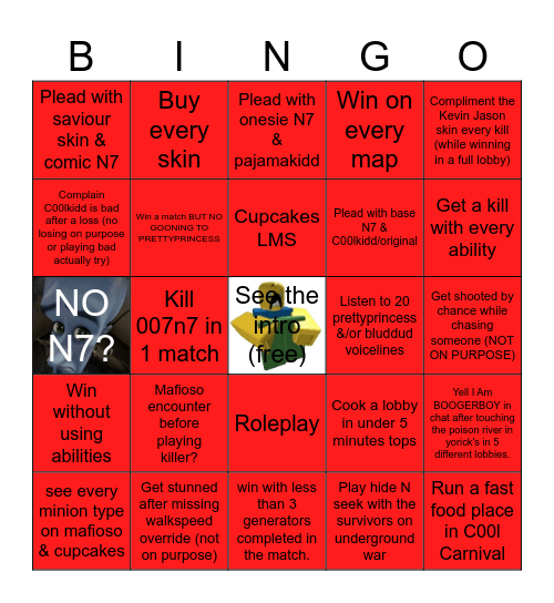 C00lkidd bingo Card