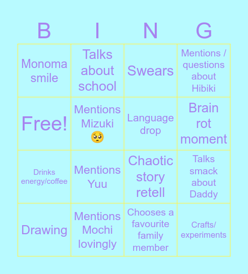 KIYUMI LIVE Bingo Card