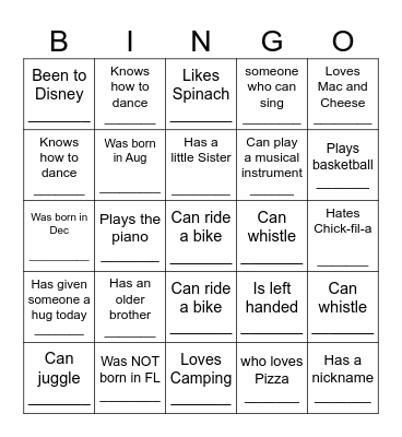 SwamBots Bingo Card