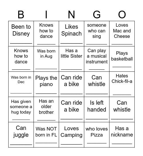 SwamBots Bingo Card