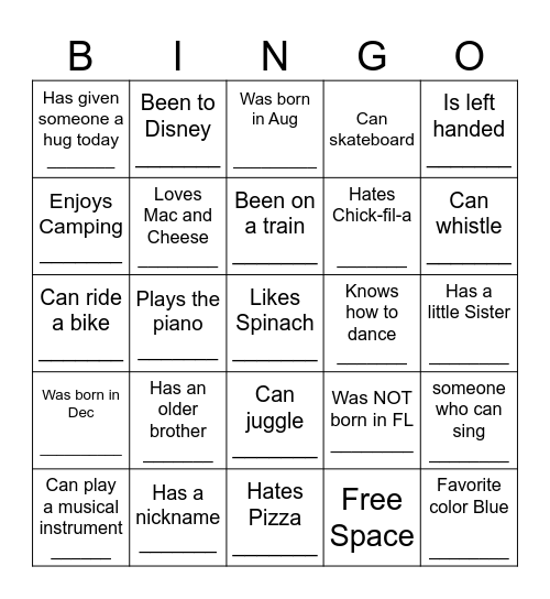SwamBots Bingo Card