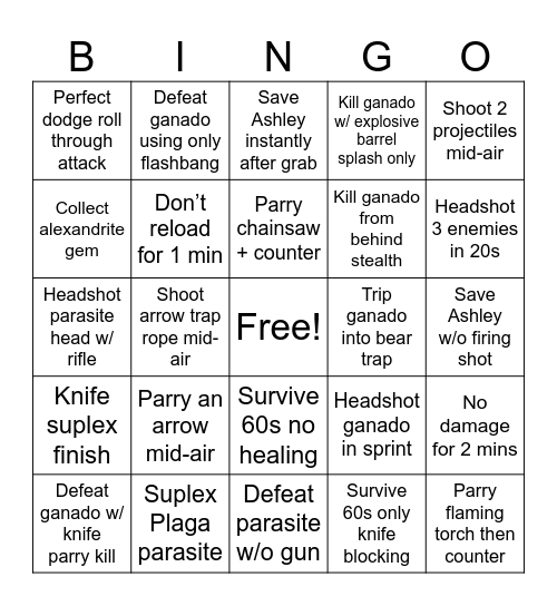 Updated Board 5 – Very Hard Bingo Card