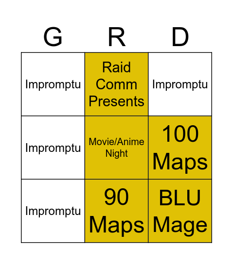 Monthly Hoard Comm Bingo Card